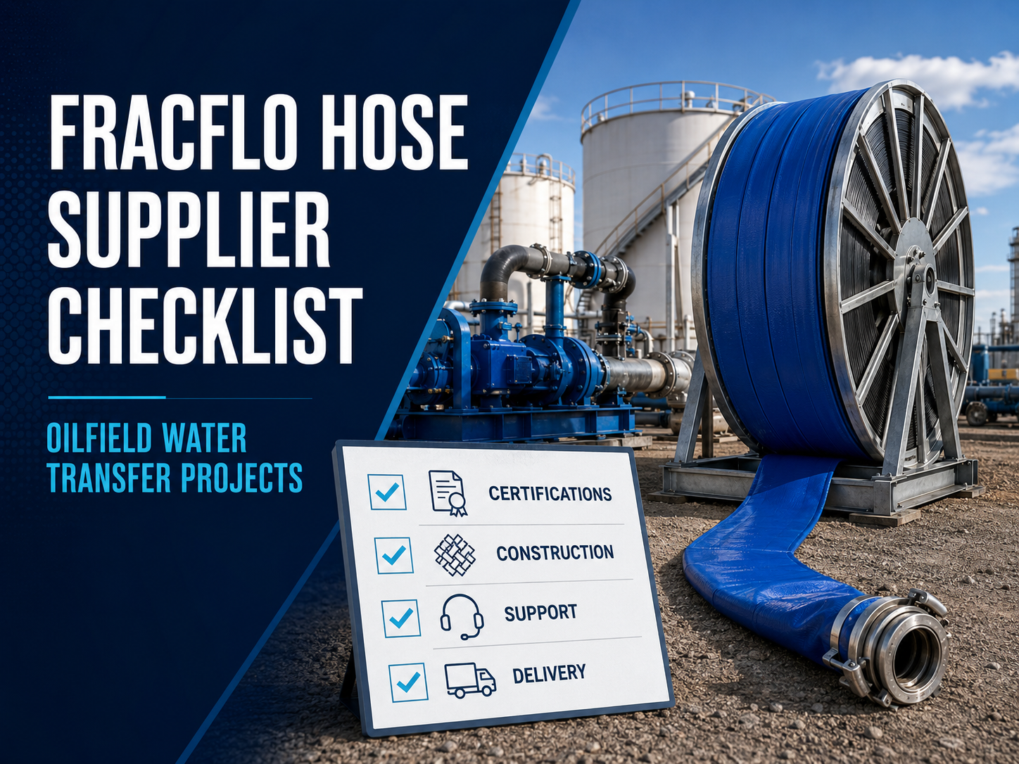 Lista de verificação de avaliação de fornecedores de mangueiras Fracflo para projetos de transferência de água em campos petrolíferos